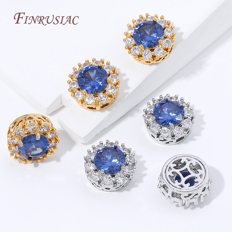 Pearl Necklace - 18K Gold Plated Moon Spacer Beads,CZ