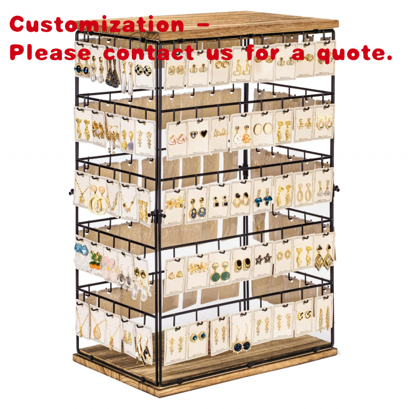 Jewelry And Watches Stores - custom.Shelf Rack Wood Metal Jewelry Peg