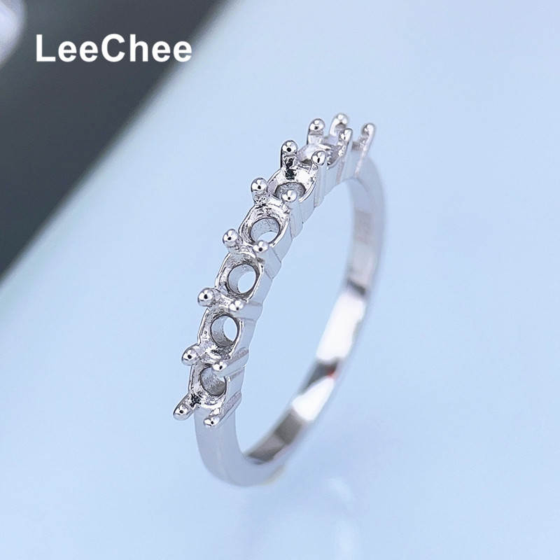 Sterling Silver Ring - Fixed Band Ring Settings for Moissanite